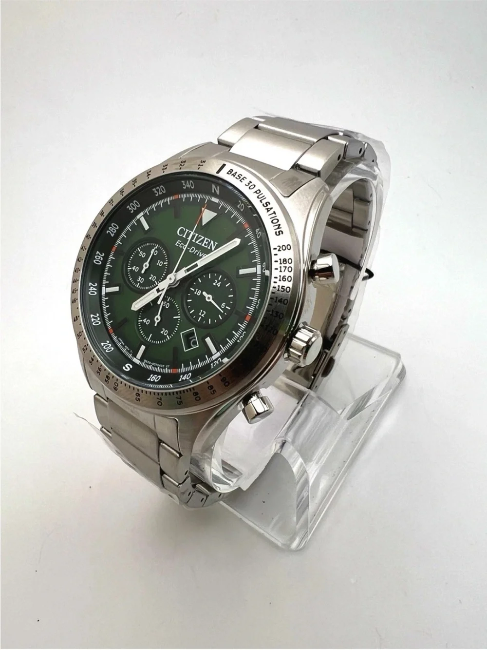 Citizen Eco-Drive Chronograph Green/Silver Stainless Steel Watch